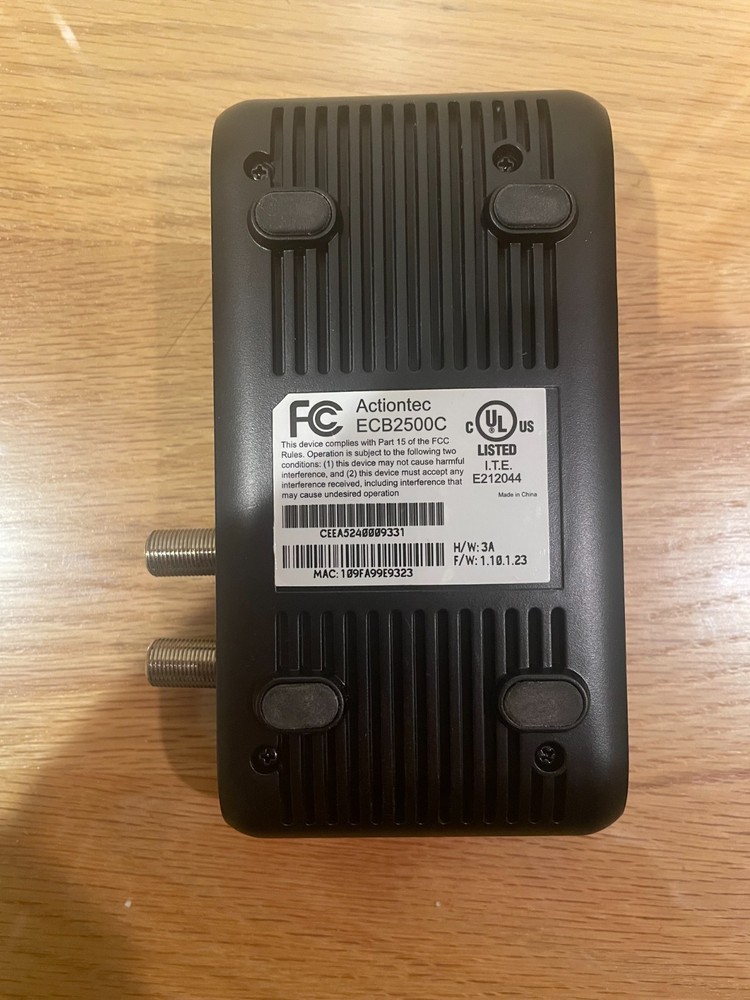 Actiontec ECB2500C MoCA Network Adapter Ethernet Over Coax With Power Supply