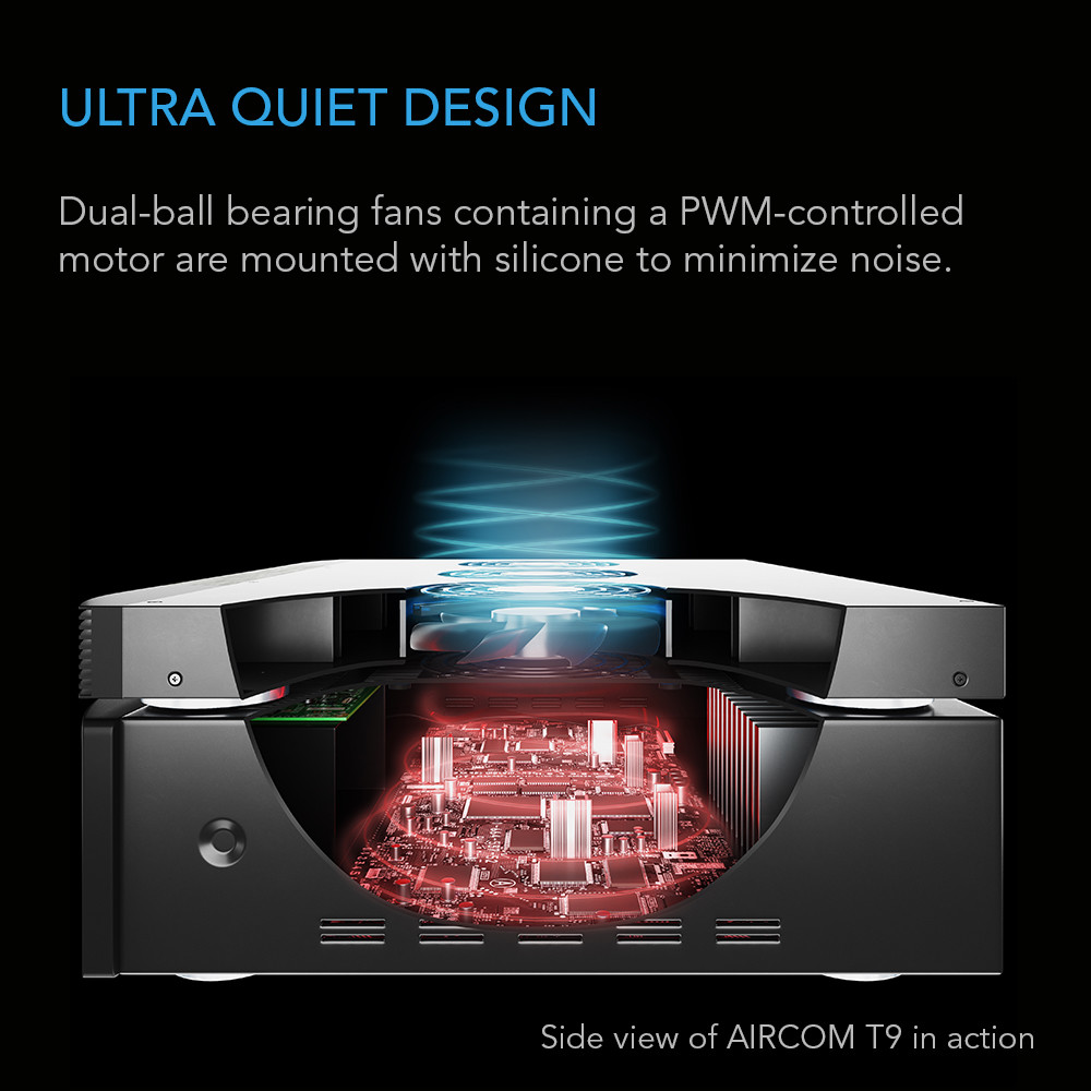 AIRCOM S7, Quiet Cooling Fan System 12" for Receivers, Amps, DVR, AV Components