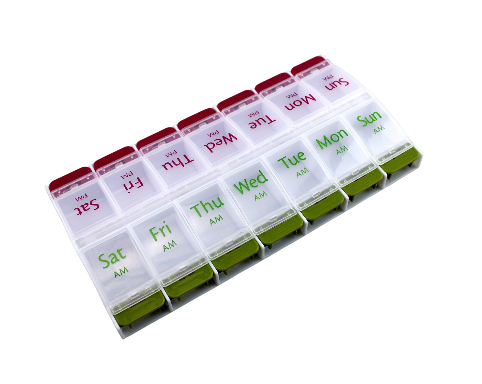 Jumbo Extra Large 8" x 4.25" Pill Organizer 7 Day 2 Times a Day Weekly Pill Box