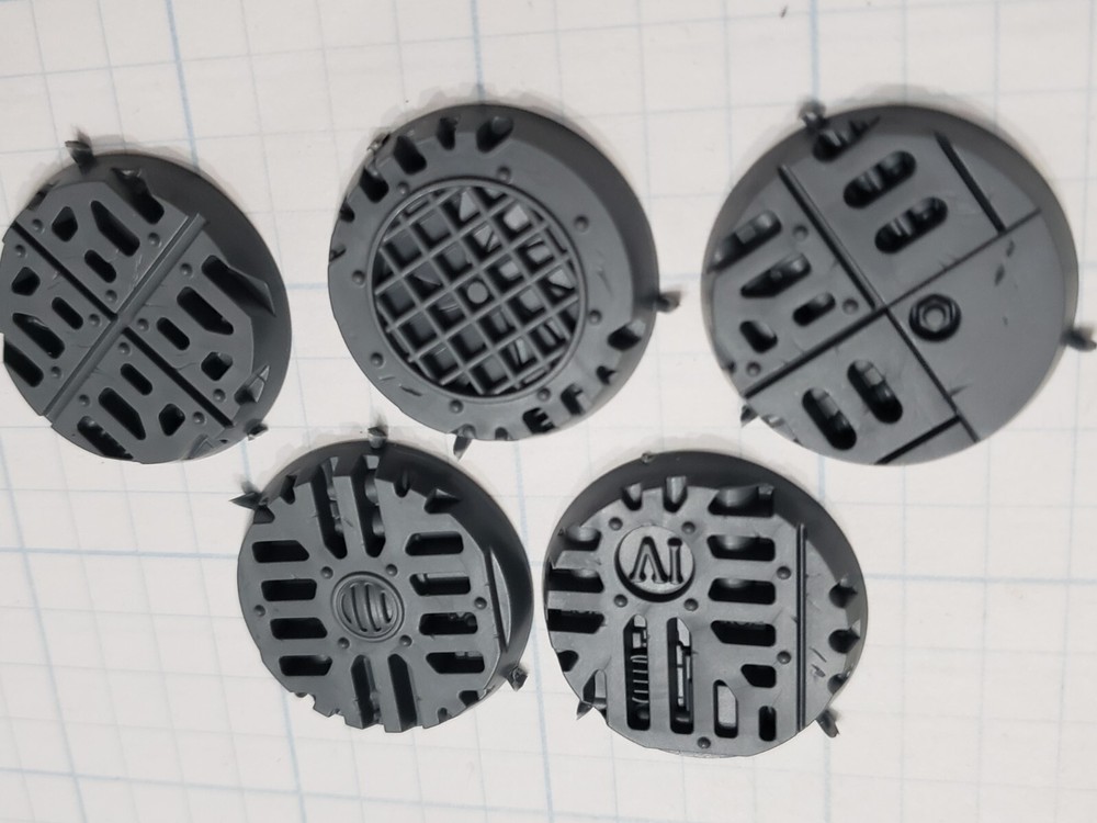 Warhammer 40k Boarding Action Bits Void War Deck Grill 28mm Round Base x5 28F