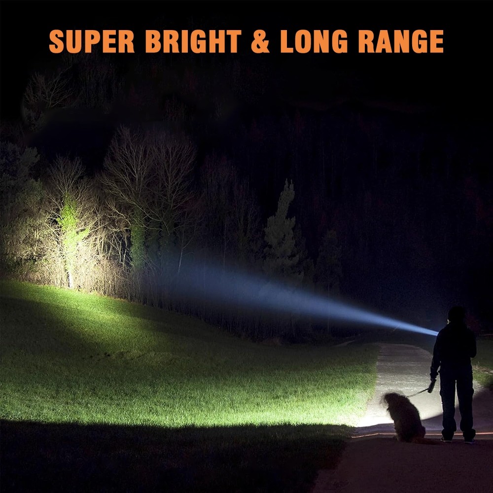 5000000 Lumen LED Tactical Flashlight Rechargeable Super Bright Powerful Torch