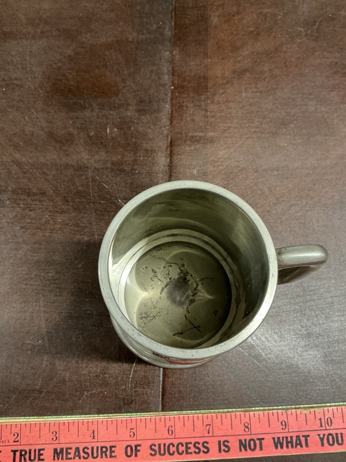 VTG 76 Gas Station Petroleum Beer Stein Metal Mug Clear Bottom Retro Beer