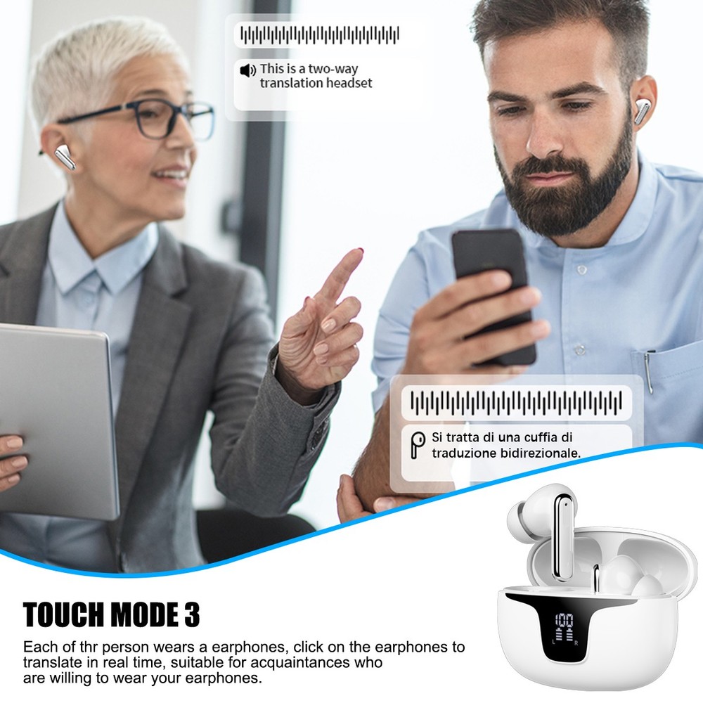 150 Languages Two Way Translator Earbuds Wireless Headphone Bluetooth Headset ——