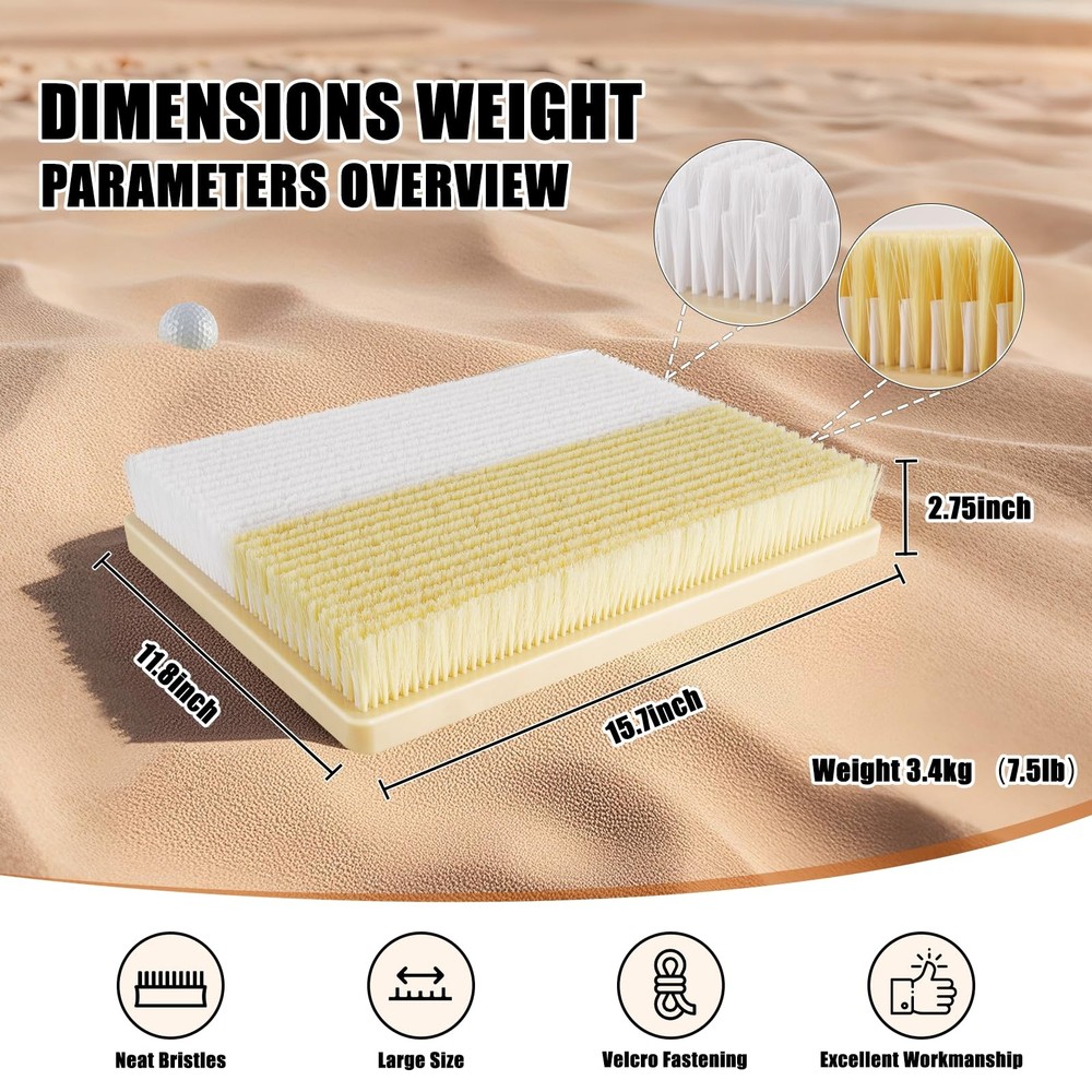 Golf Bunker Practice Mat – Dual Sand Trap Trainer with Shallow & Deep Pit Sim...