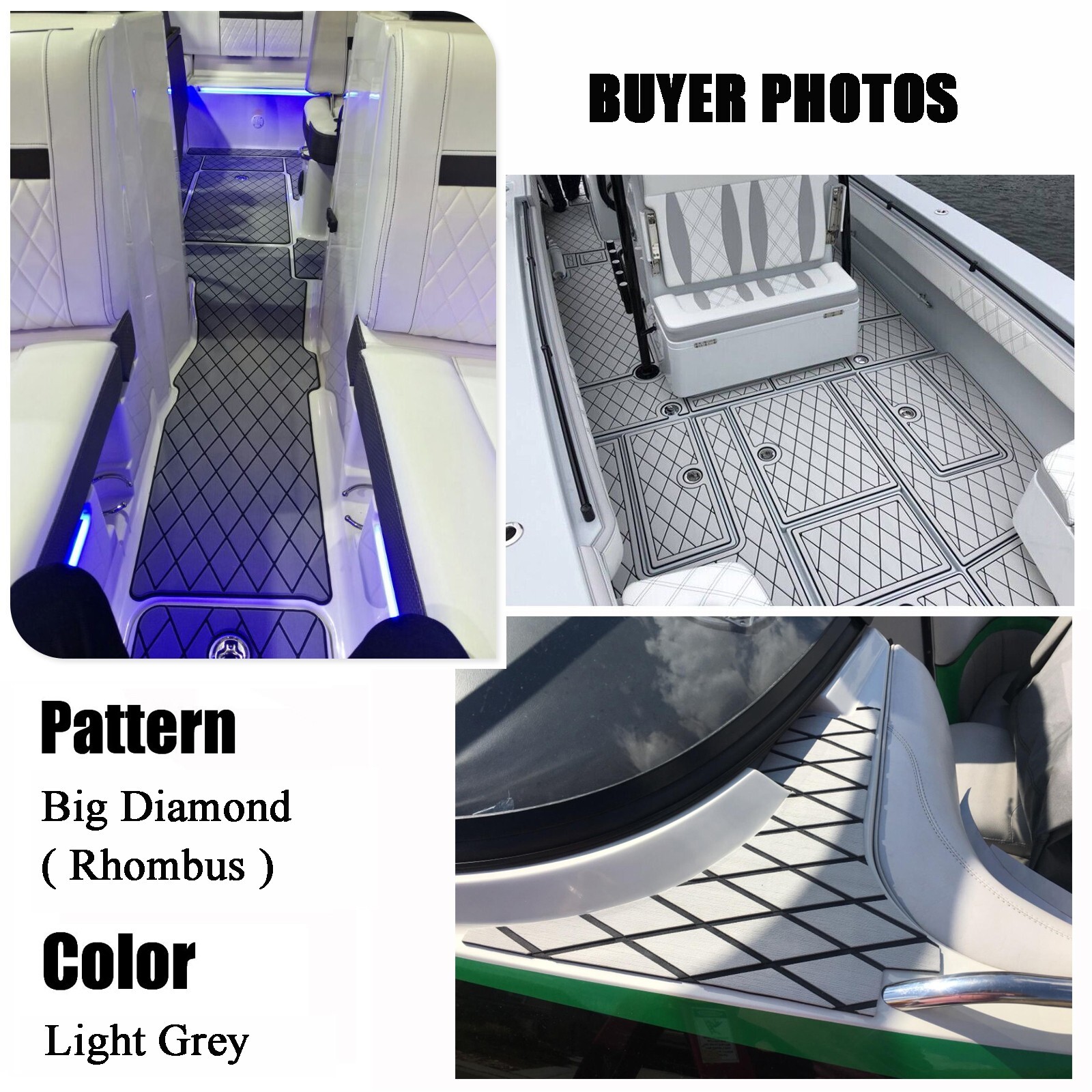 Diamond Type EVA Foam Boat Decking Sheet Mat Marine Flooring Yacht Non-Slip Pad