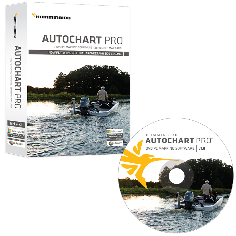 Humminbird AutoChart PRO DVD PC Mapping Software w/Zero Lines Map Card (MicroSD)