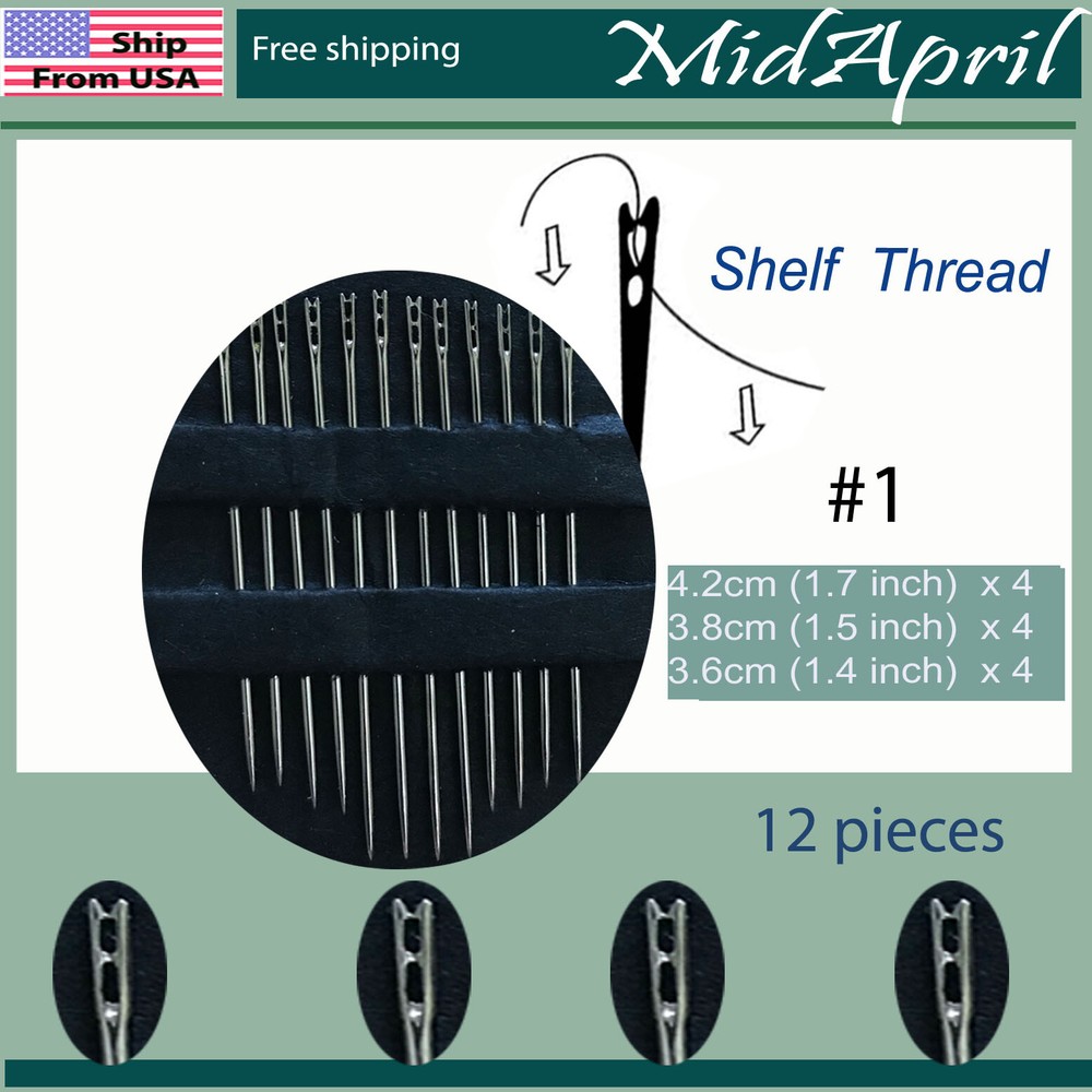 Hand Sewing Needles set  Self Threading Tools Craft Quilting (12 counts) US