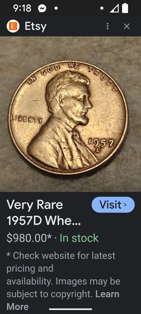RARE 1957D Lincoln Wheat Penny W/Errors