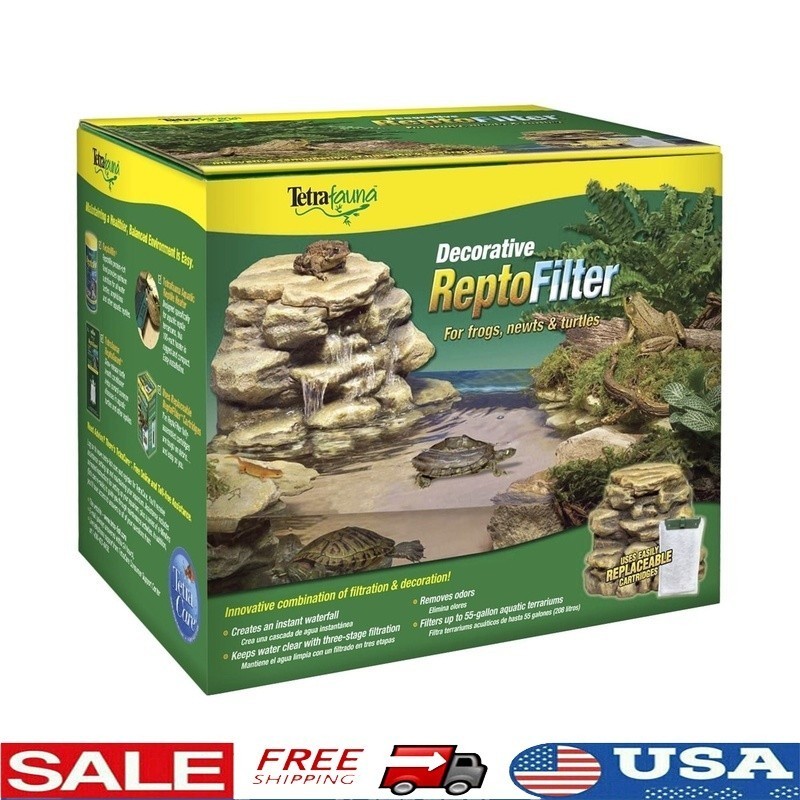 Repto-Filter Waterfall Filter Pump Basking Platform Turtle Frog Newt Tank