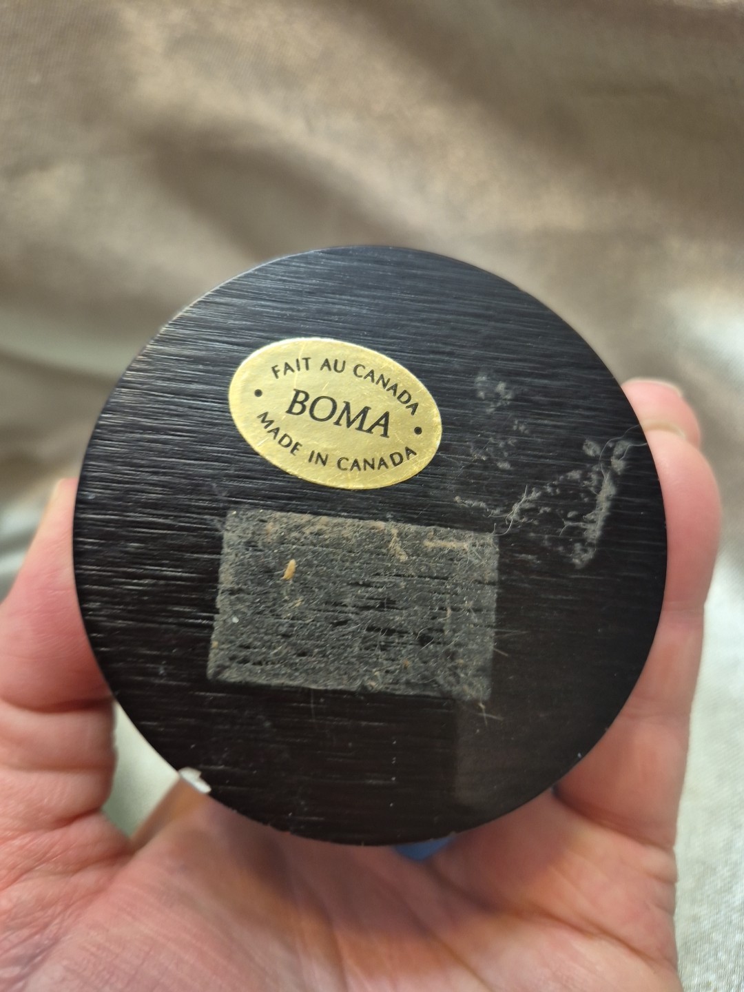 BLACK BOMA Canada Northwest Coast Whales Round Lidded Box CHIPPED