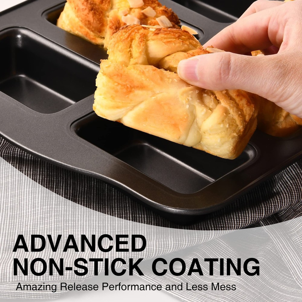 HONGBAKE Mini Loaf Baking Pans, Nonstick Small Cornbread Pan, Tiny Banana Bre...