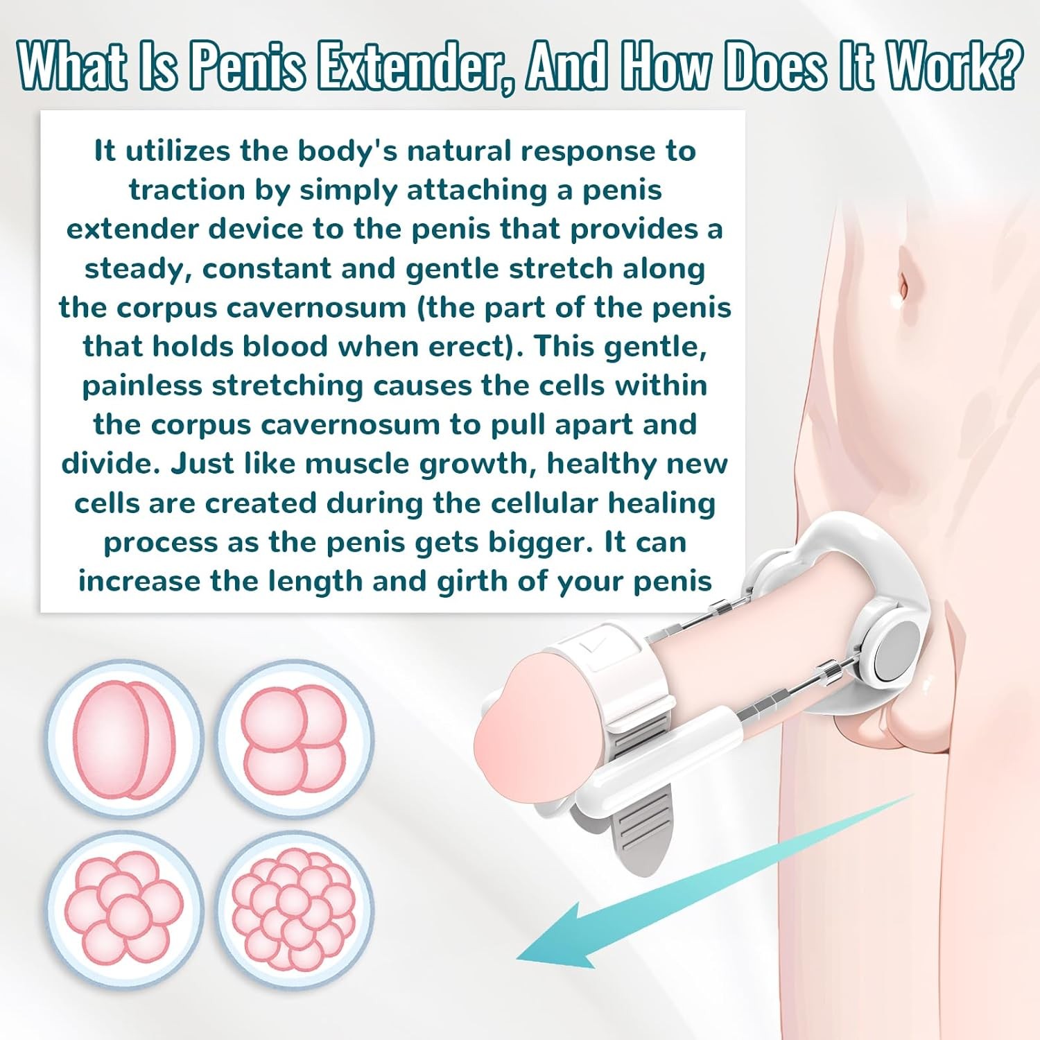 🔥 Penis Extender Stretcher Kit, Penis Pump Sex Toys for Men, Penis Enlargement