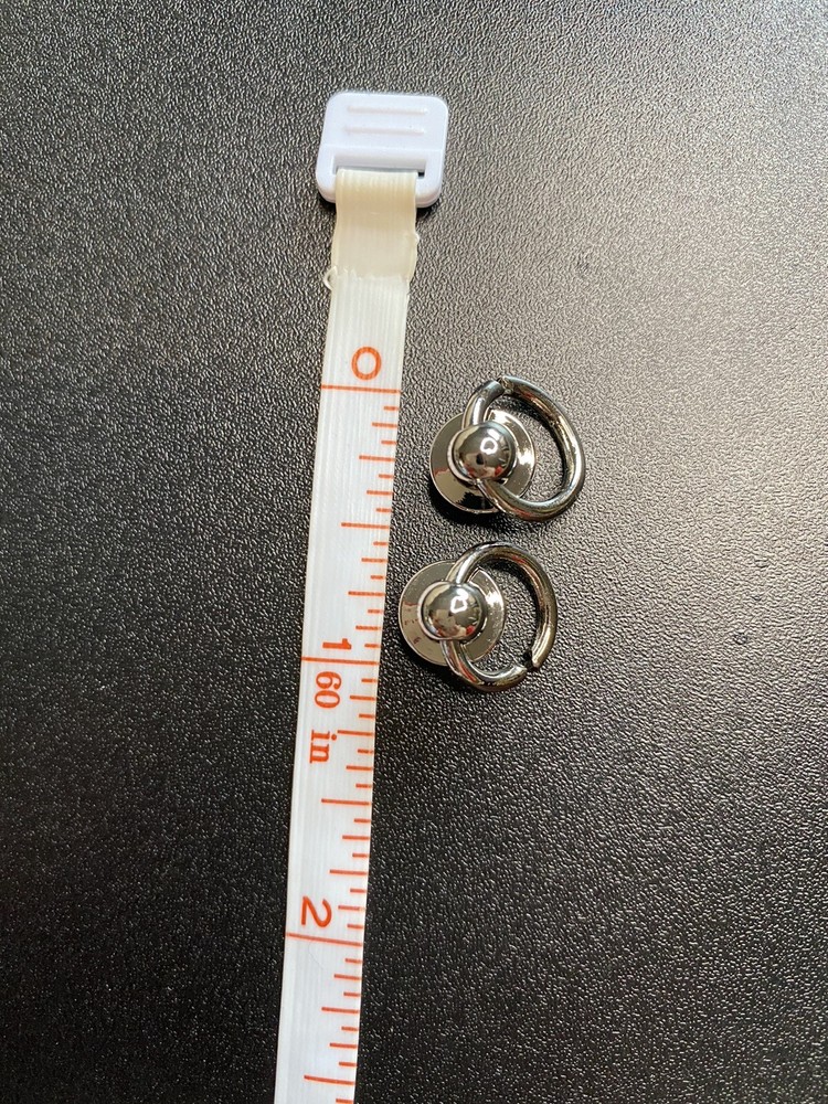 2Pcs Silver Color Brass Rivet Button Ball Studs Rivets D Ring DIY