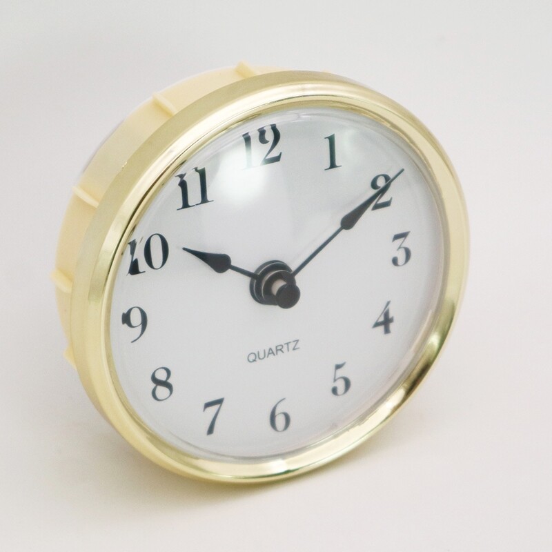 Golden for Rim 80mm Retro Quartz Clock Insert Round Embedded Wall Clock for Head