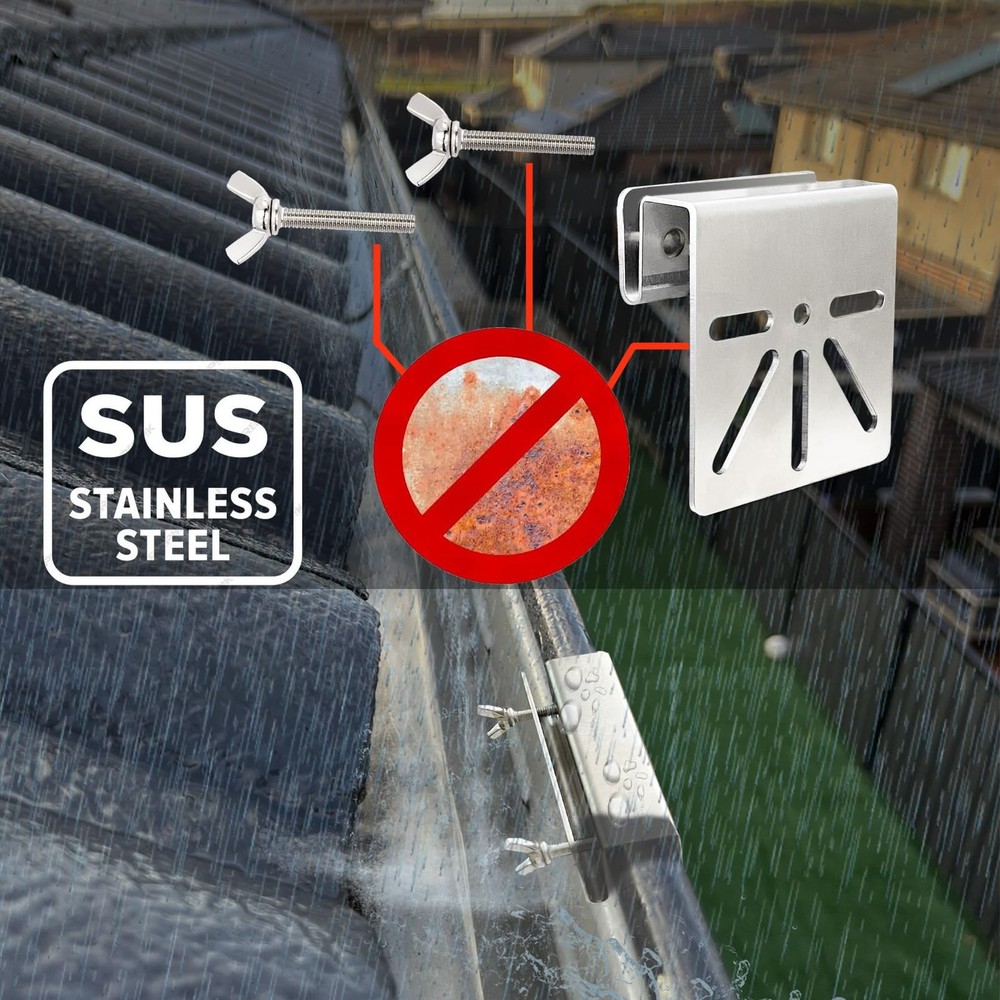 WiTi Gutter Mount Stainless Steel Bracket for Eufy Security SoloCam Silver