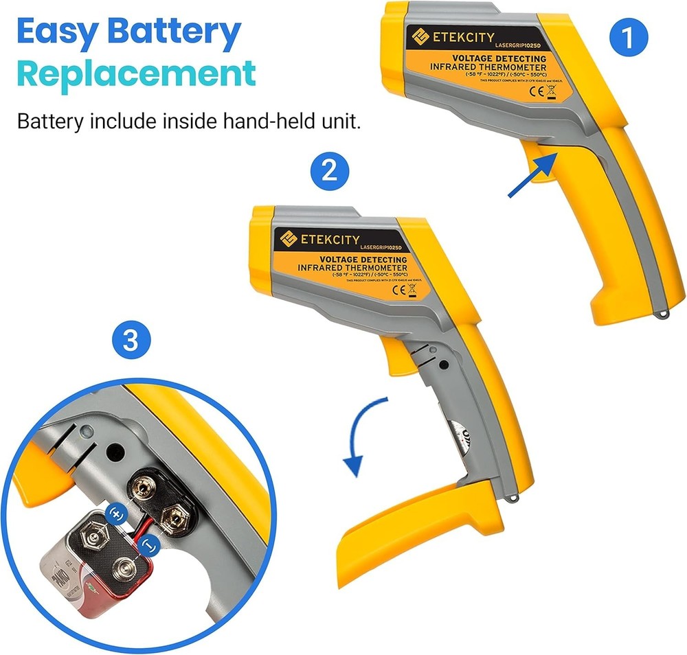 Adjustable Emissivity Infrared Temperature Gun, -50℃~550℃, Fast Reading System