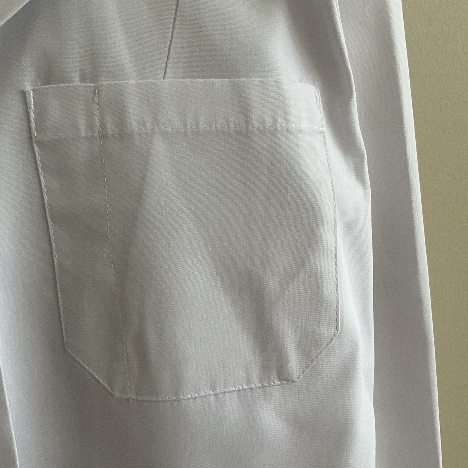 Natural Uniforms Doctor Medical Lab Coat White Long, Collared, Button-Up Size L