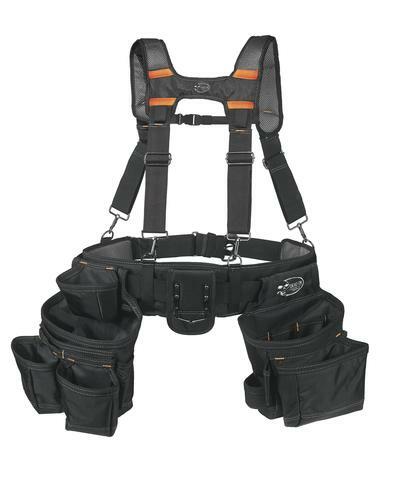 18 Pocket Adjustable Pouch Removable Suspender Hammer Loop Carpenters Tool Belt