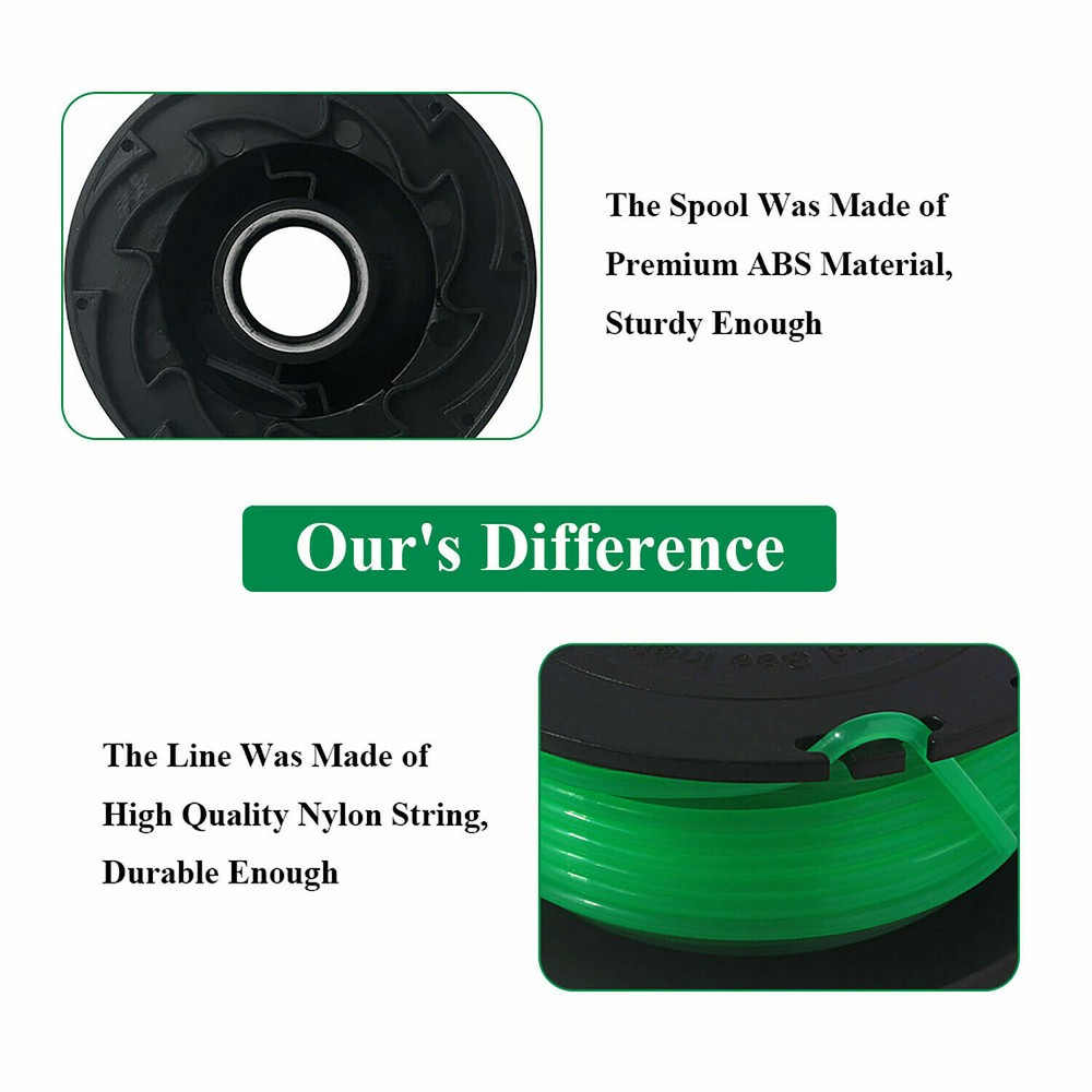 For Black & Decker GH3000, SF-080 Grass Trimmer Replacement Spool Line With Cap
