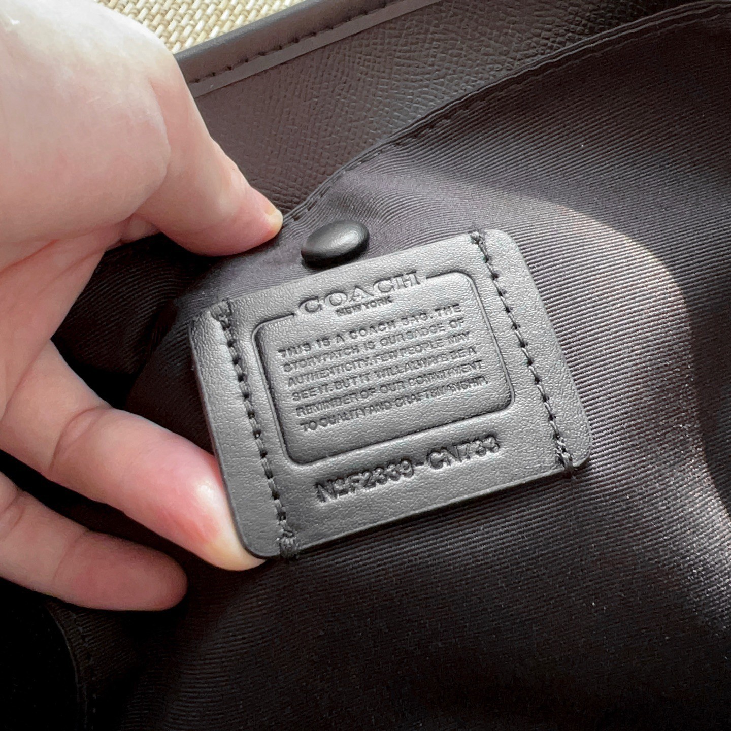 COA CU759 Small City Tote Signature Coated Canvas Black Brown Outlet Brand New