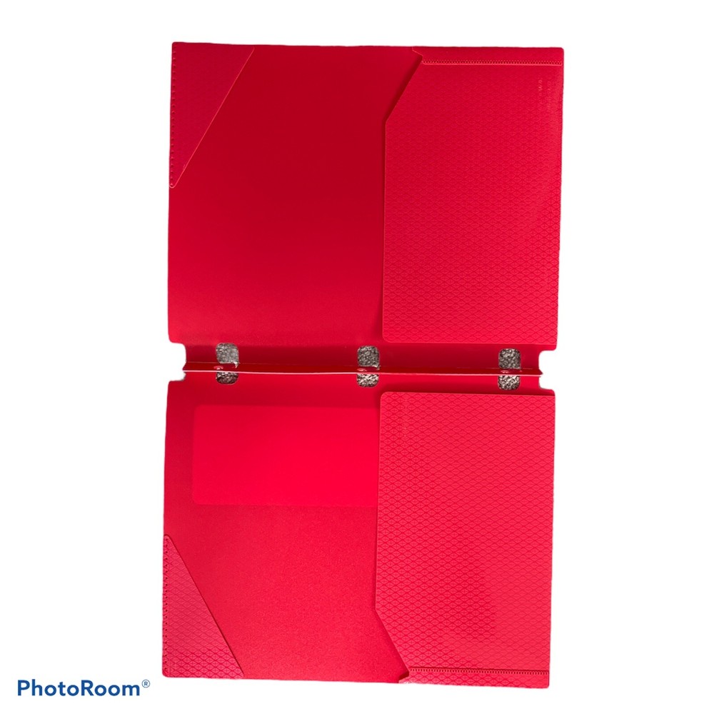 Five Star Snap-in Plastic Folder for Binders 2 Pocket Red- 3 Pack-New