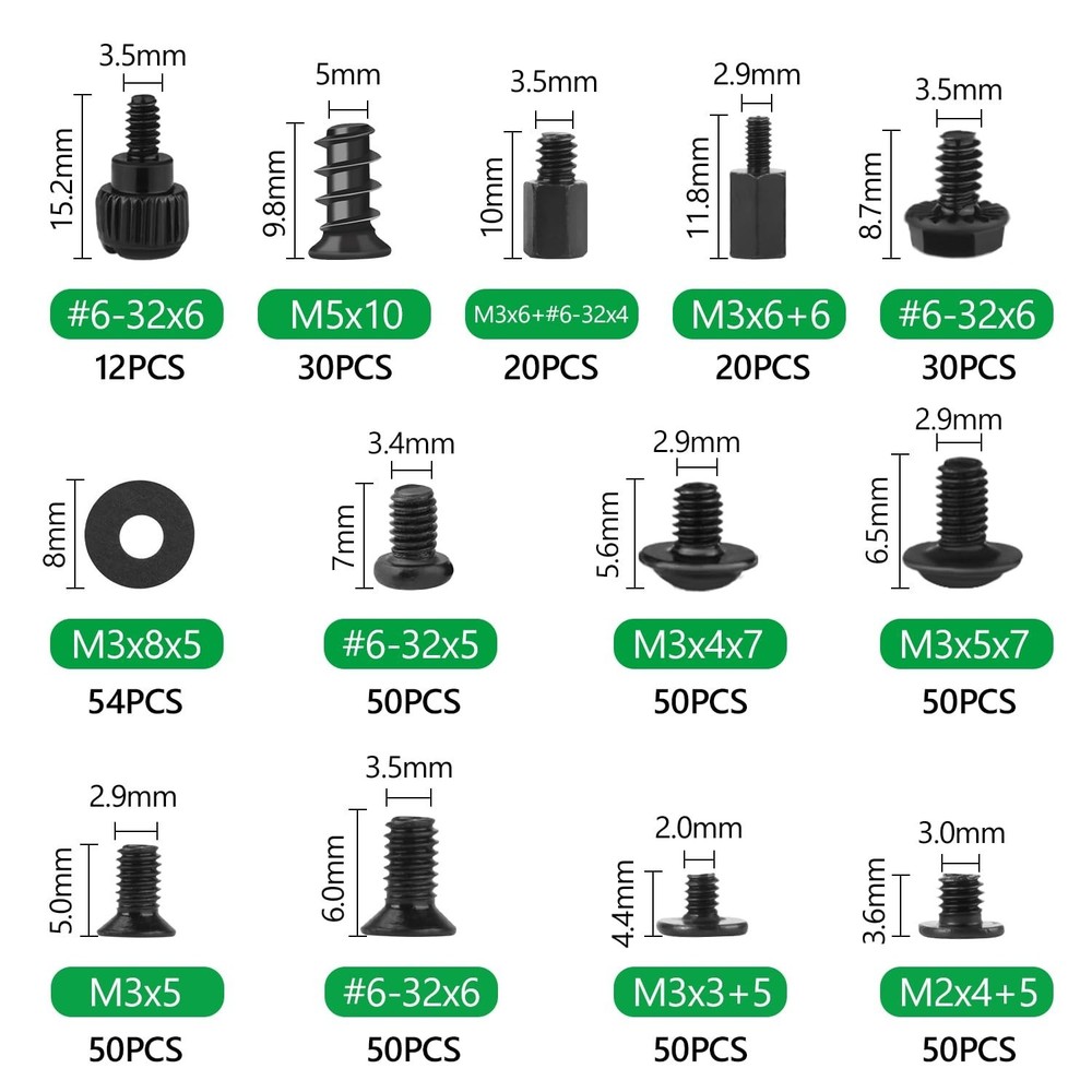 Complete 516PCS Screw Set for Motherboard & PC Assembly - High Quality & Durable