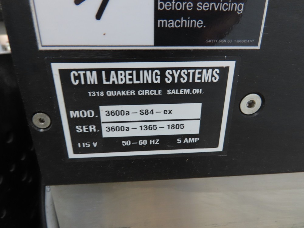 CTM 3600A-S84-EX High Speed Label Applicator SATO Thermal Printer 5" Width