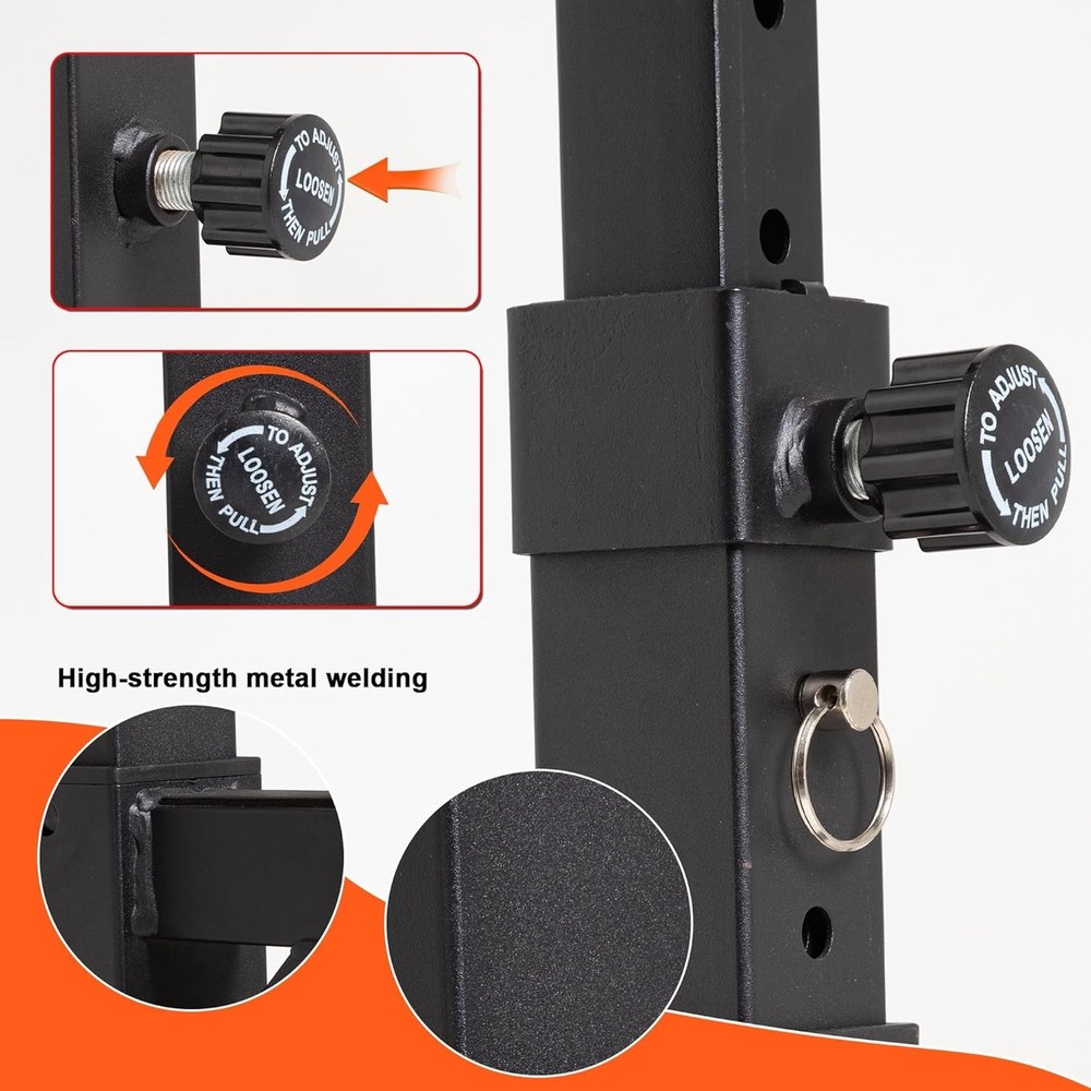 Adjustable Multi-Functional Bench Press Rack with Silent Quick-Adjust Tech