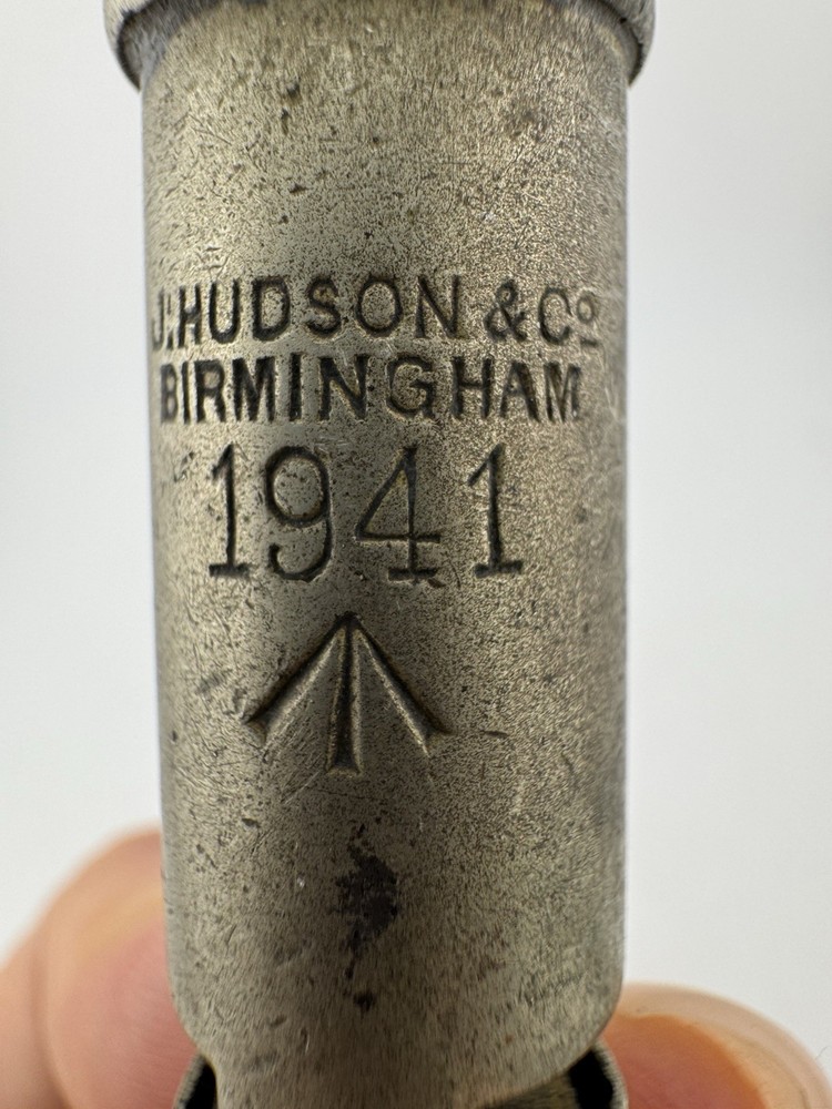 J Hudson & Co 1941 WWII British Military Whistle Birmingham