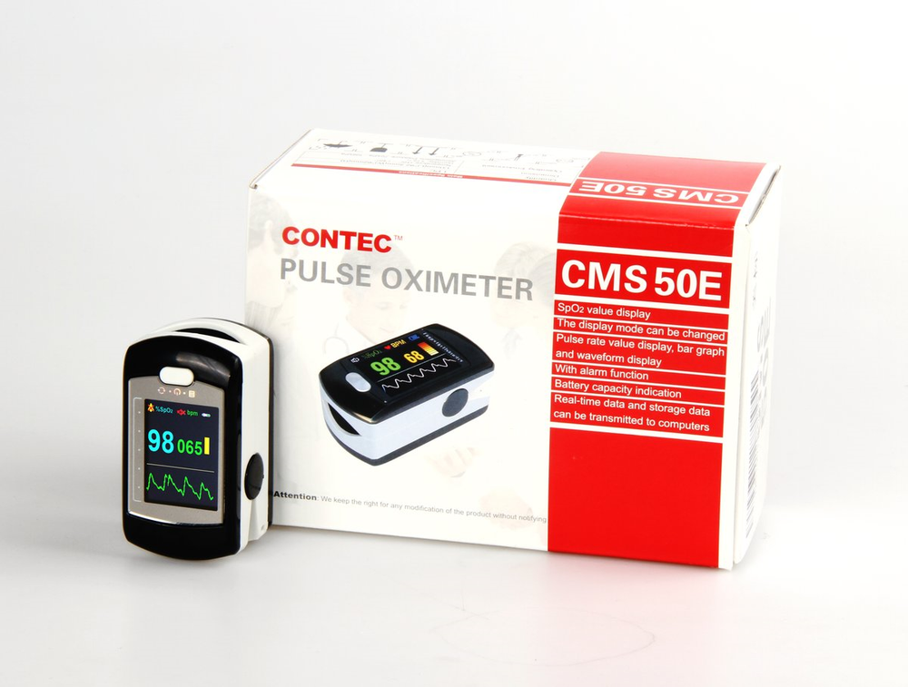 CONTEC MULTI-COLOR OLED RECHARGEABLE FINGERTIP PULSE OXIMETER USB CD-ROM & CASE