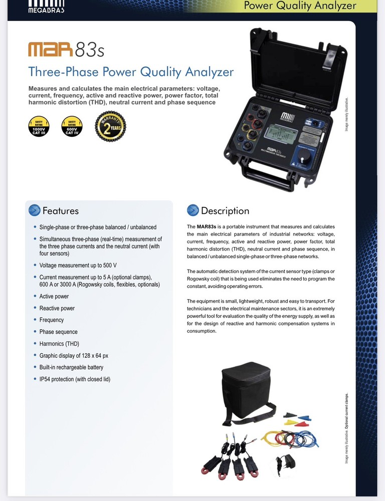 Tentech MAR-83s Three-Phase Power Quality Analyzer