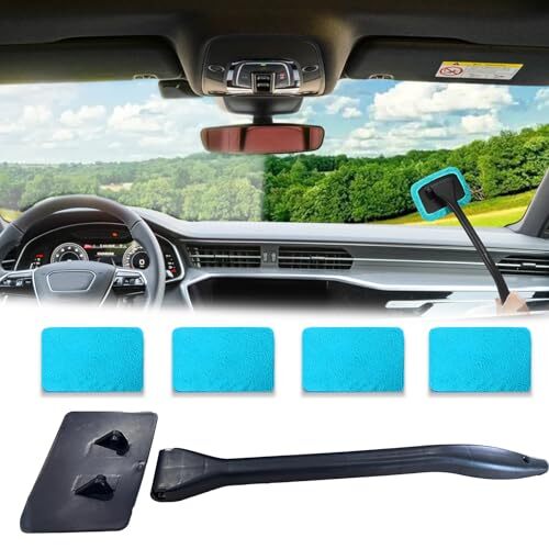 Car Windshield Cleaning Tool, Microfiber Window Cleaner with 4 Washable and