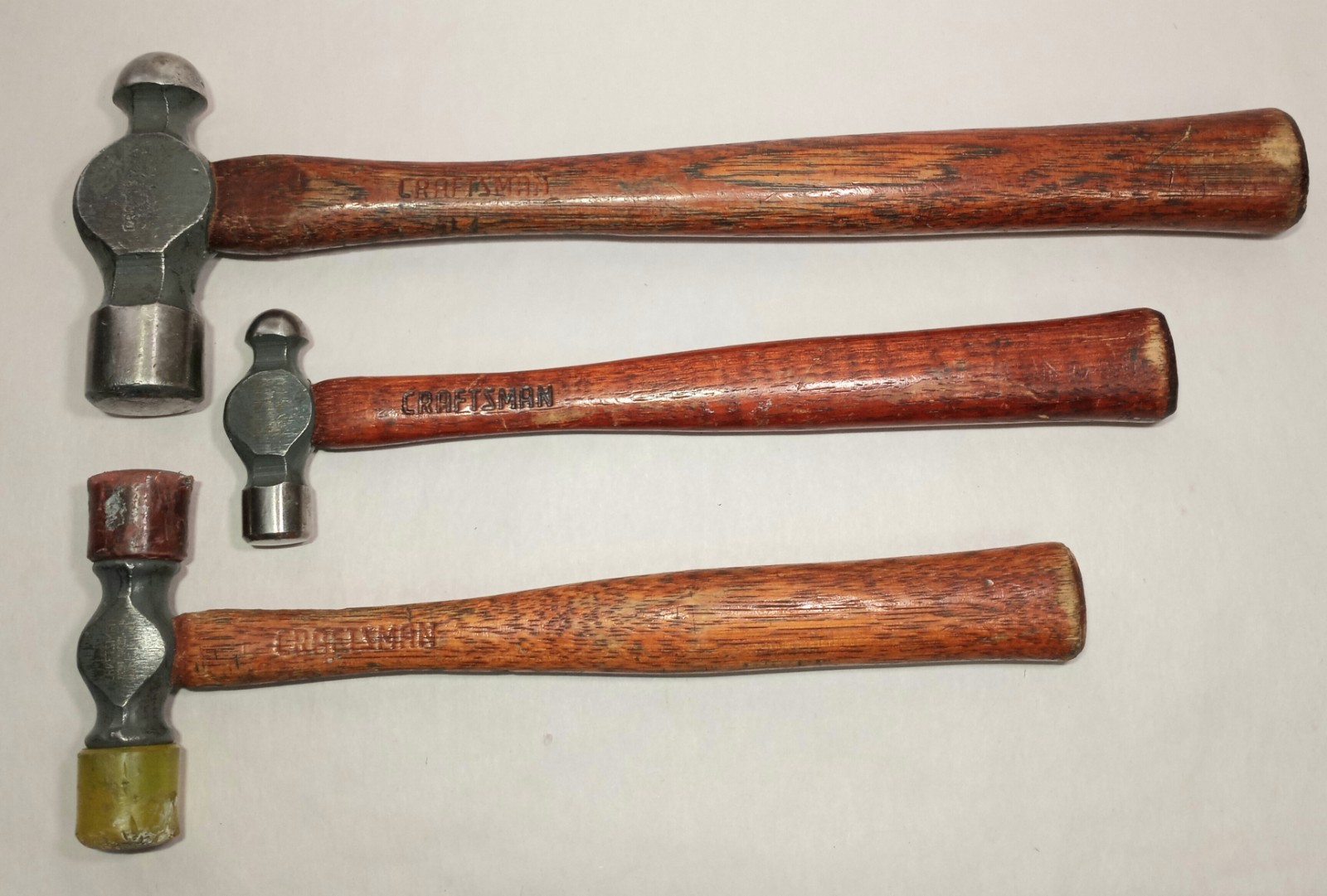 3pc Vtg Craftsman Hammer Lot Ball Peen 12 Oz, 4oz, Soft Face Mallet 6 Oz. READ