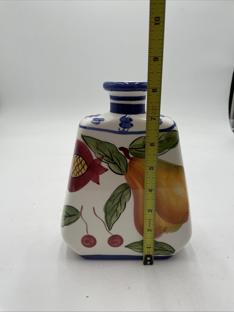 Jay Import Ceramic Square Fruit Pattern Kitchen Canister