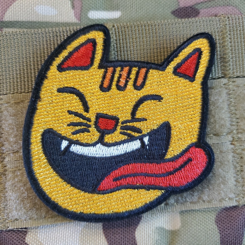HAPPY CAT Sarcastic Tactical Morale Patch Hook and Loop