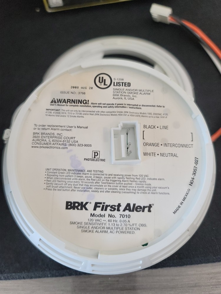 BRK SMOKE ALARM 7010 AC POWERED