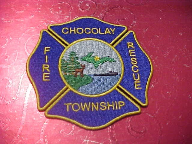 CHOCOLAY TWP.  MICHIGAN FIRE DEPARTMENT PATCH SHOULDER SIZE UNUSED