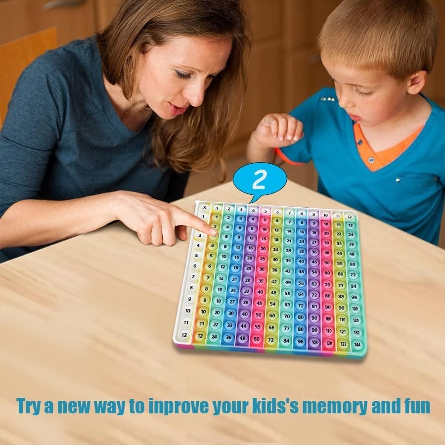 12x12 Multiplication Pop Board - Interactive Math Learning Toy for Kids, Poppabl