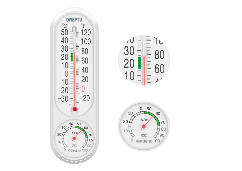 Wall Analog Patio Thermometer Mounting Hygrometer Temperature Reader Humidity