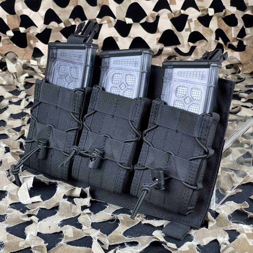 Lancer Tactical Adaptive Hook & Loop AR Triple Magazine Pouch - Black(CA-1741BN)