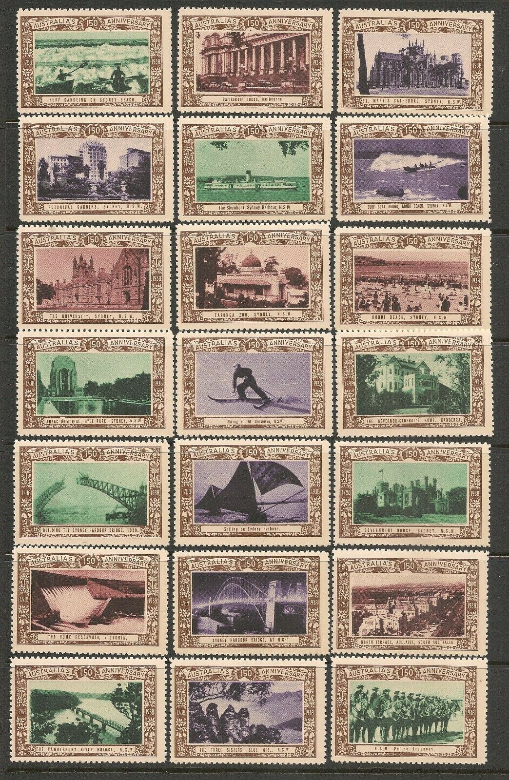 Australia 1938 150th Anniversary Complete ORIGINAL Set of 49