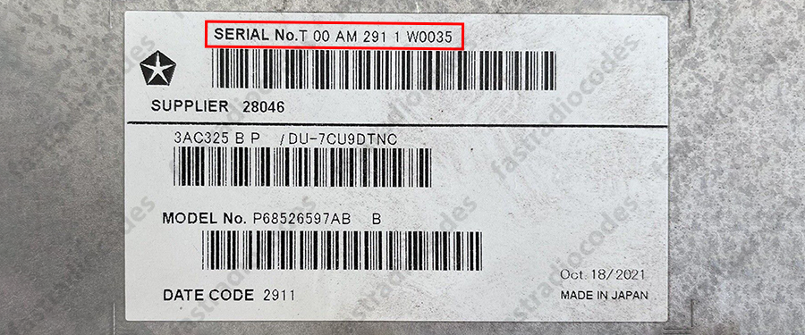 ✅CHRYSLER 200 CAR RADIO ANTI-THEFT UNLOCKING PIN CODE FOR ALL MODELS✅