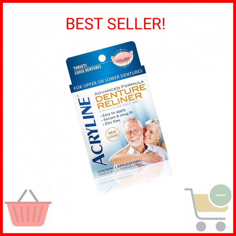Acryline Advanced Formula Denture Reliner - Refit and Tighten Dentures/for Both