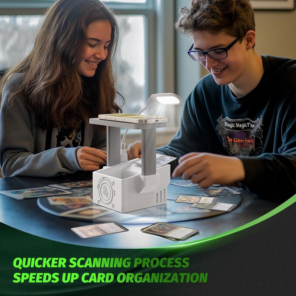 Lightweight App-Compatible Card Scanner with Magnetic Base & Superior Resolution