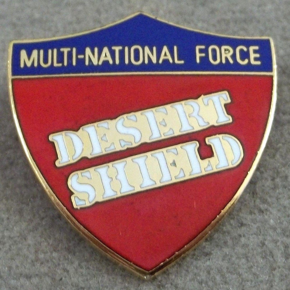 Multi-National Force Desert Shield Pin  / Clutchback