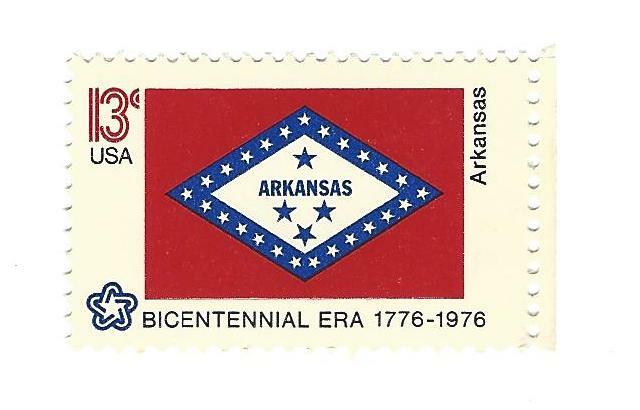STAMP US SCOTT 1657 "Arkansas Flag" 13 CENT 1976 MNG