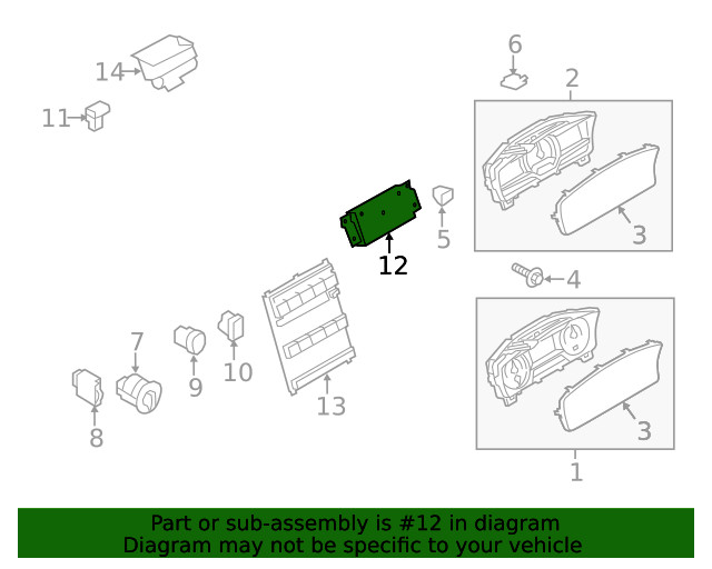 Genuine Ford HVAC Temperature Control Panel DA8Z-19980-E