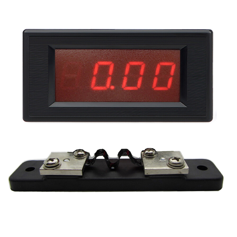 DC 20A Red LED Digital AMP Ammeter Panel Digit Current Meter 0-20A DC + Shunt