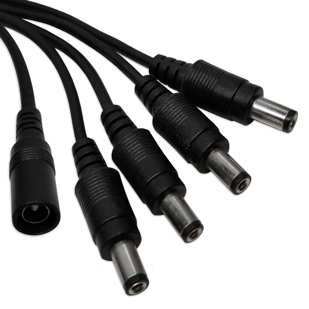 5 Pack - 4 Way Channel DC Power Splitter Adapter Cable for CCTV Security Camera