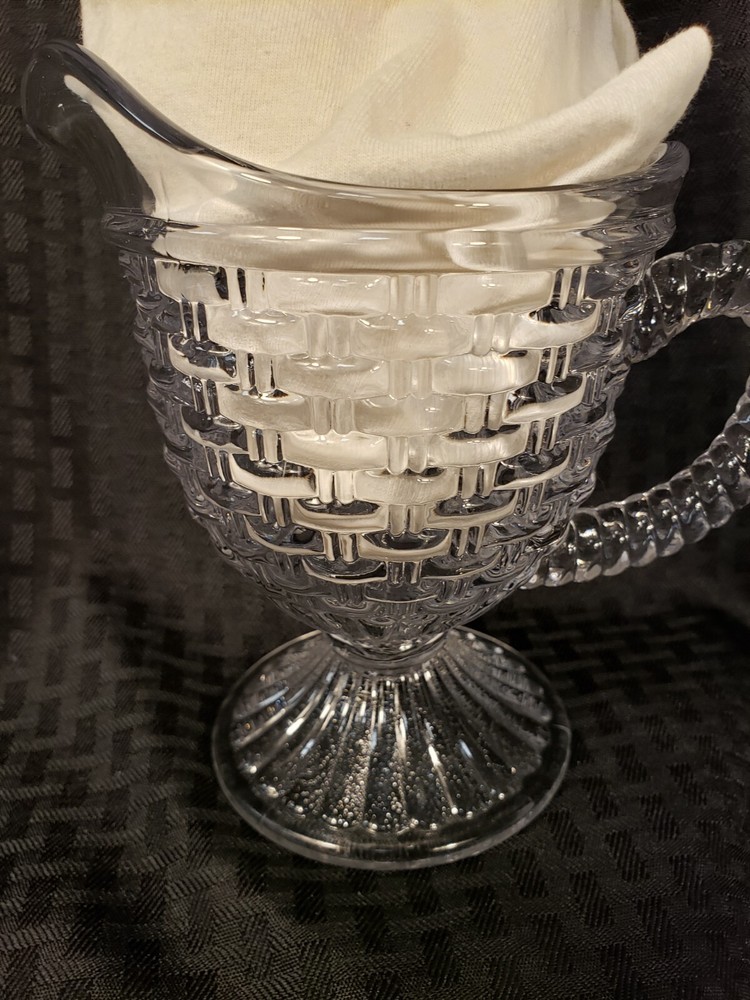 12 oz. Pitcher -Weave Design- Indiana Glass